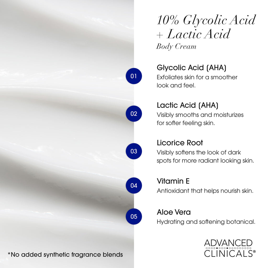 Advanced Clinicals Retinol Body Cream + 10% Glycolic-Lactic Lotion Set