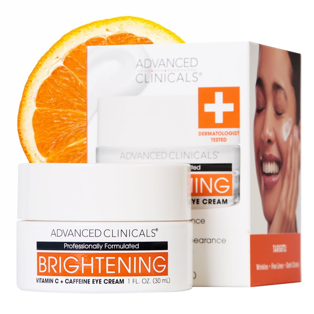 Advanced Clinicals Vitamin C + Caffeine Eye Balm | Hydrating Under Eye Cream, 1 fl oz