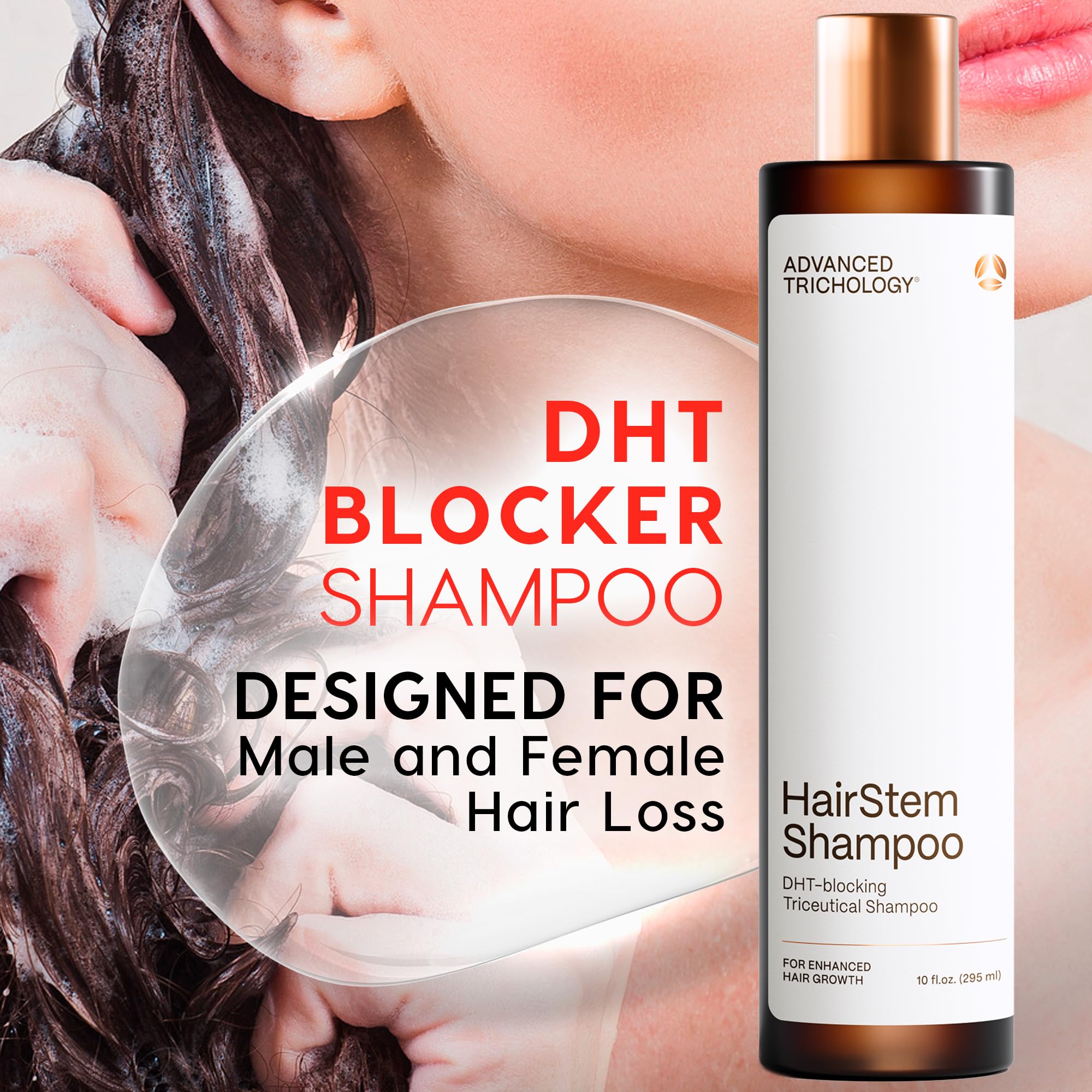 HairStem DHT Blocker Shampoo by Advanced Trichology – Biotin, Saw Palmetto & Tea Tree Oil, 10oz