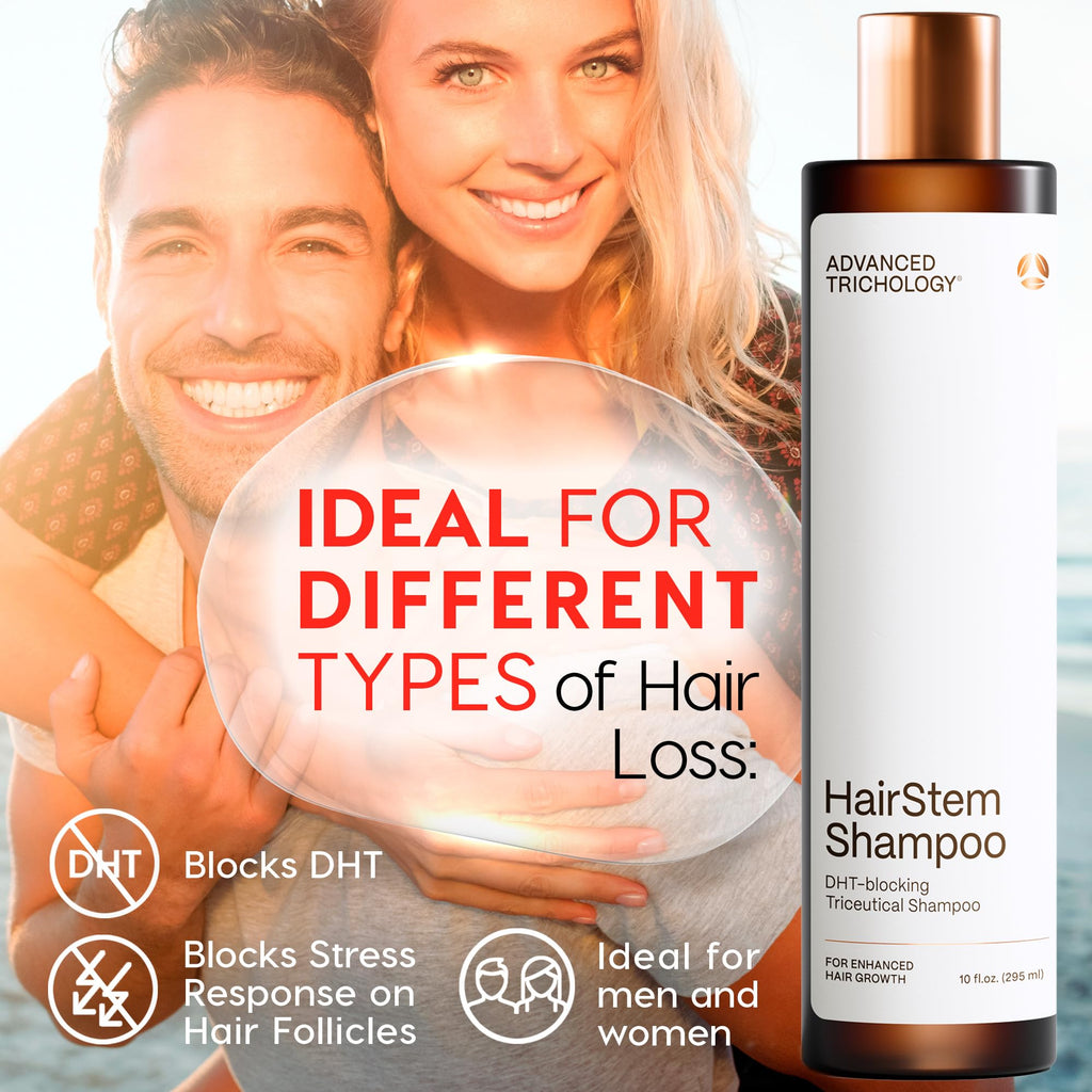 HairStem DHT Blocker Shampoo by Advanced Trichology – Biotin, Saw Palmetto & Tea Tree Oil, 10oz