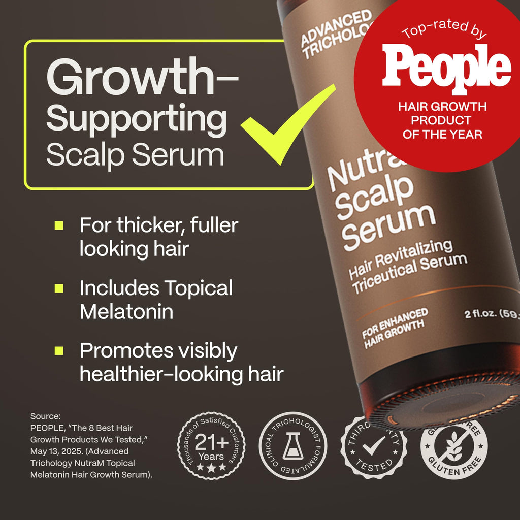 NutraM™ Hair Growth Serum – Dermatologist Tested, AHLA Approved* by American Hair Loss Association | Scalp DHT Blocker for Thinning Hair (Men & Women)