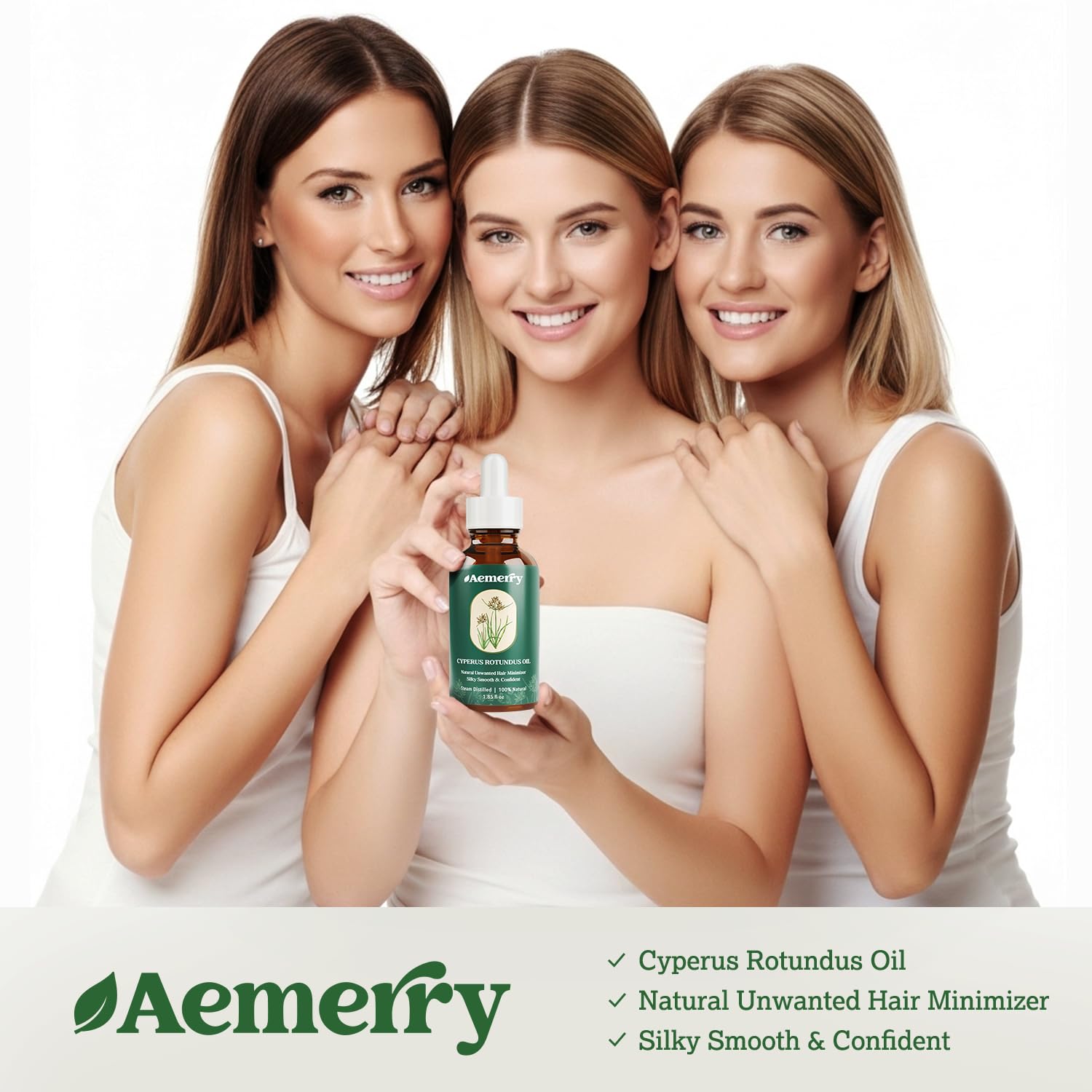 Aemerry Cyperus Rotundus Oil | Natural Hair Inhibitor Serum for Face & Body