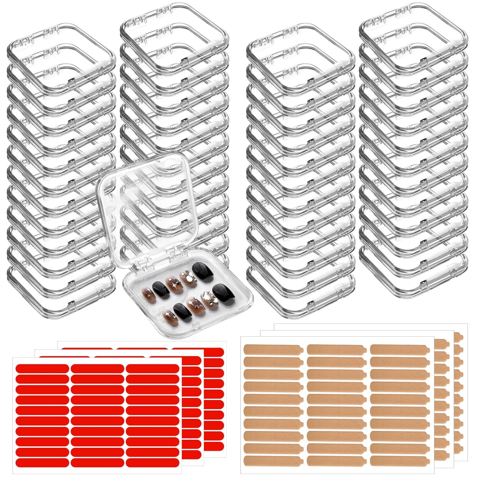 Aemygo 48-Set Press On Nail Storage Box – Clear Acrylic Display Case with Snap Closure