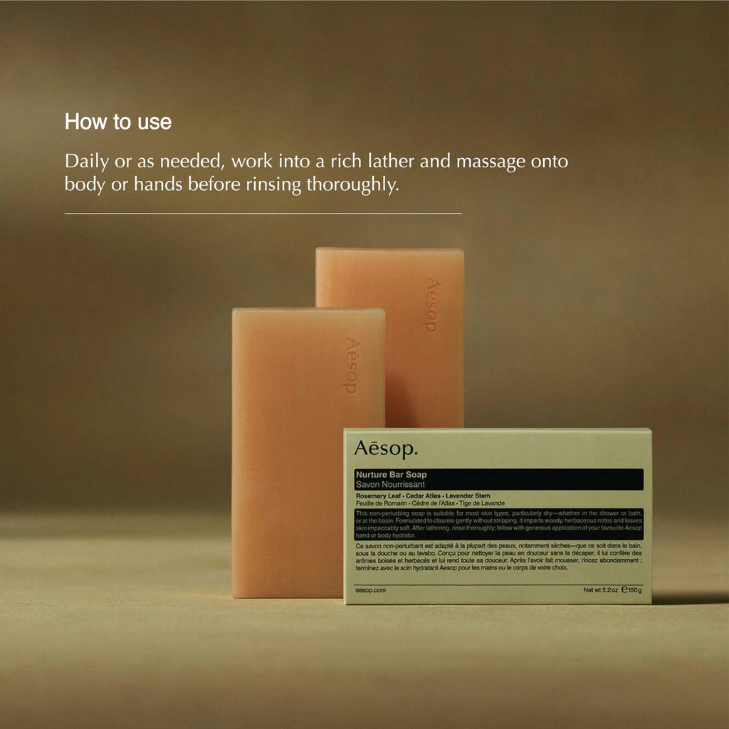 Aesop Nurture Bar Soap | Moisturizing Body Cleanser with Shea Butter (Pack of 2, 5.2 oz each)