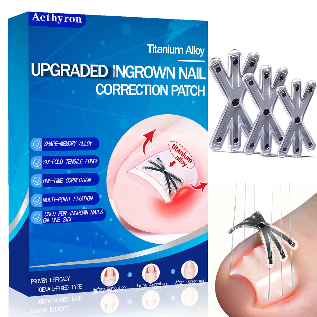Aethyron Ingrown Toenail Corrector | Upgraded 6-Angle Titanium Alloy Kit (9 Pcs)