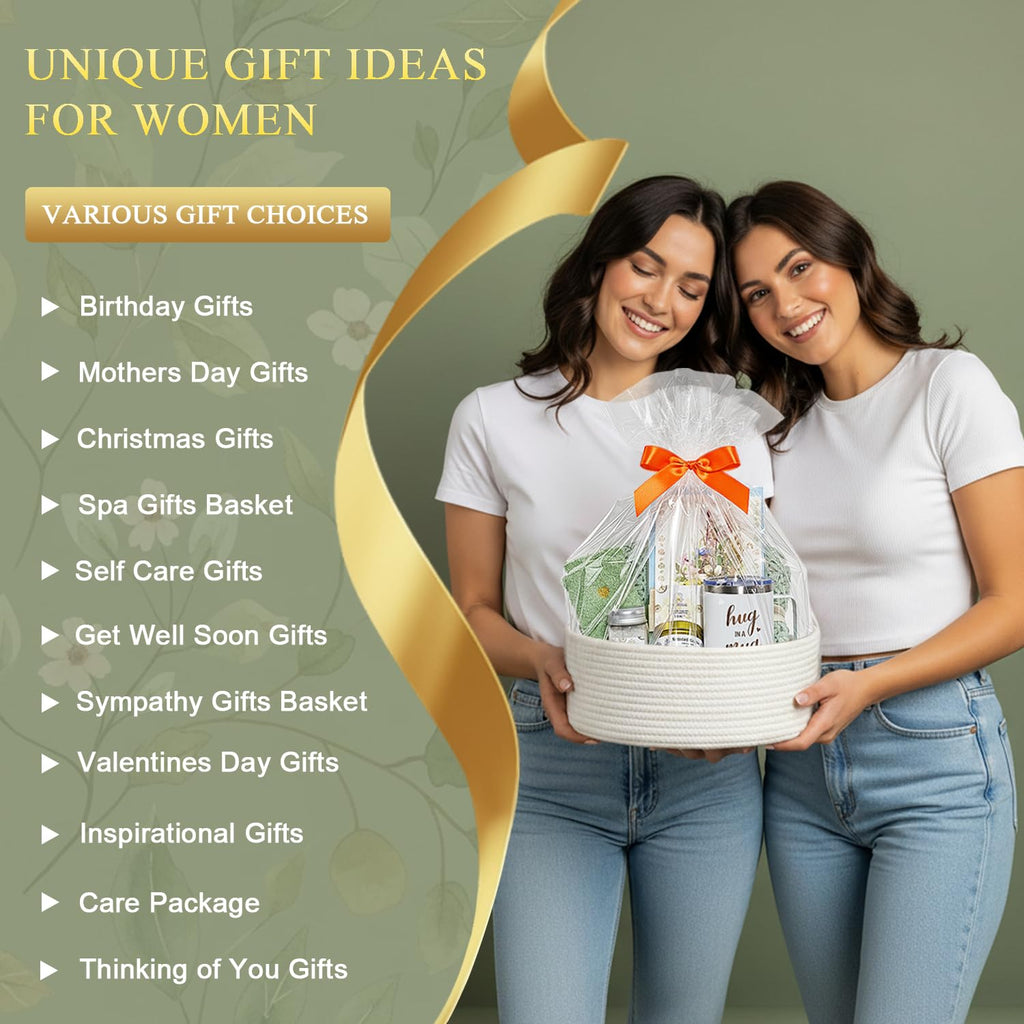 AFKLMNE 8 Pcs Gift Basket for Women — Sage Green Self-Care Spa Set