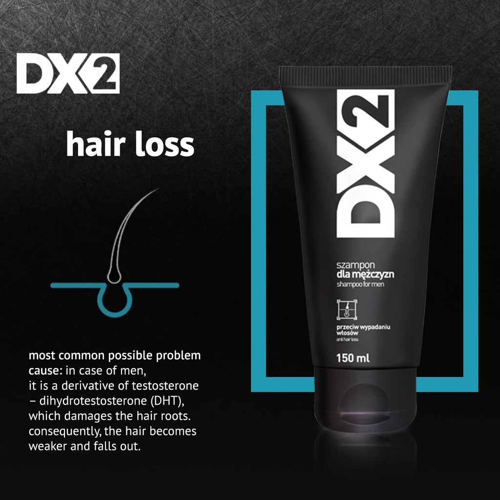 DX2 Hair Loss Shampoo for Men by Aflofarm | Restore Follicles & Revitalize Thinning Hair – 150ml