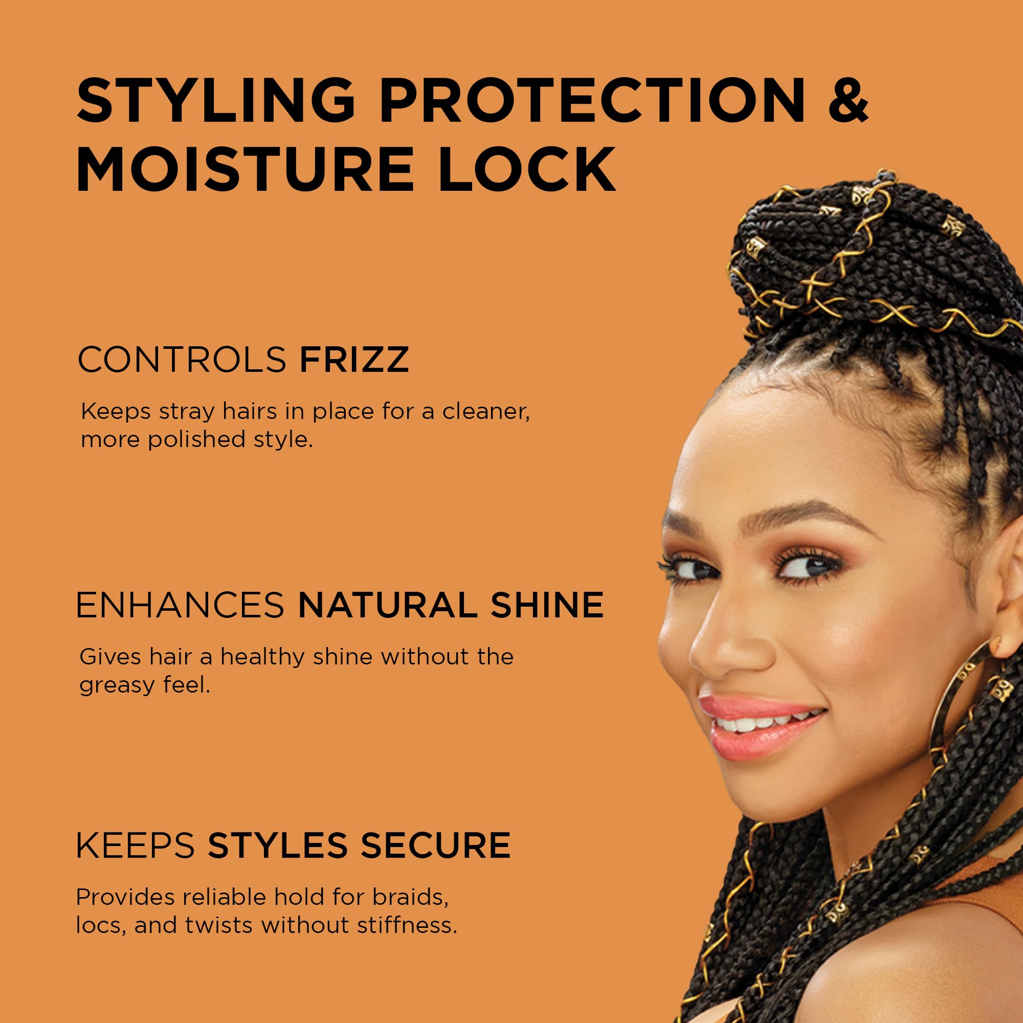 African Pride Black Castor Miracle Extra Hold Gel – Extreme Hold for Braids, Locs & Twists (Pack of 3, 8oz)