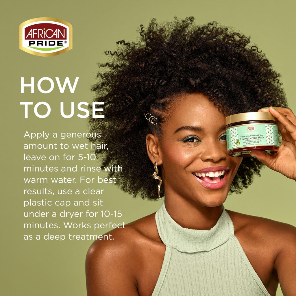 Feel It Formula Hair Strengthening Mask – Peppermint, Rosemary & Sage – Growth & Nourishing Treatment | African Pride 12oz (Pack of 3)