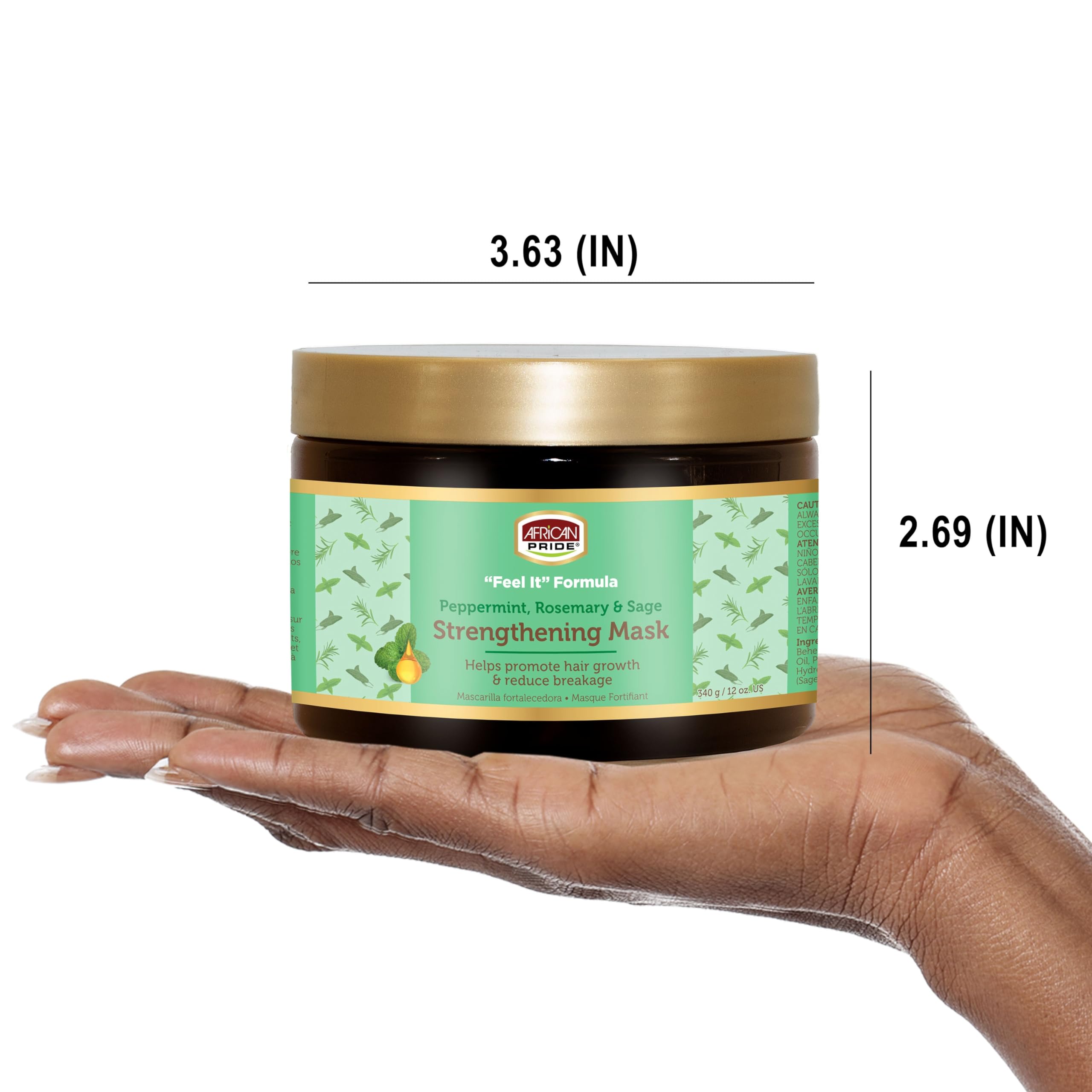 Feel It Formula Hair Strengthening Mask – Peppermint, Rosemary & Sage – Growth & Nourishing Treatment | African Pride 12oz (Pack of 3)