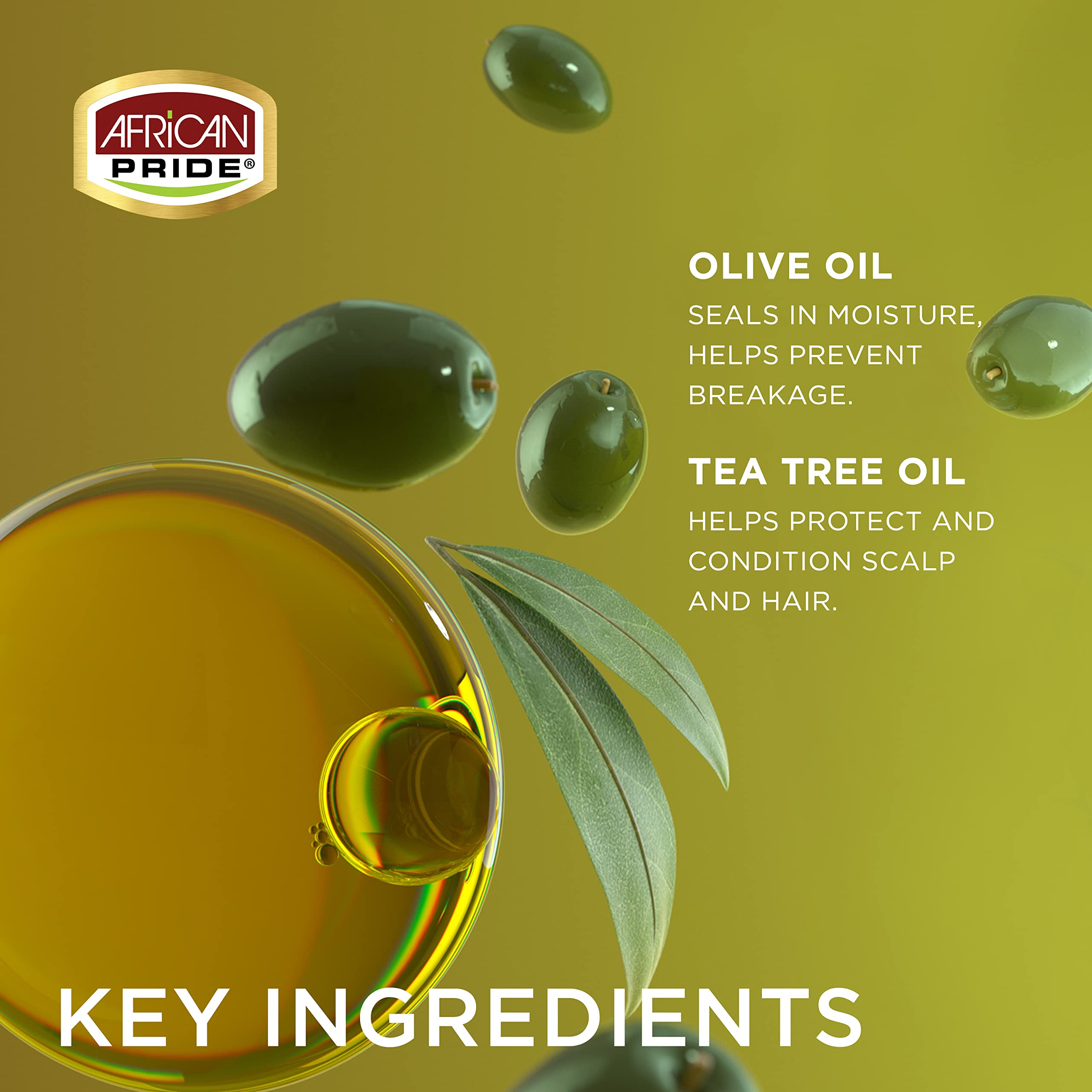 African Pride Olive Miracle Silky Smooth Edges (3-Pack) – Non-Greasy Edge Gel with Olive & Coconut Oil, 2.25oz Each
