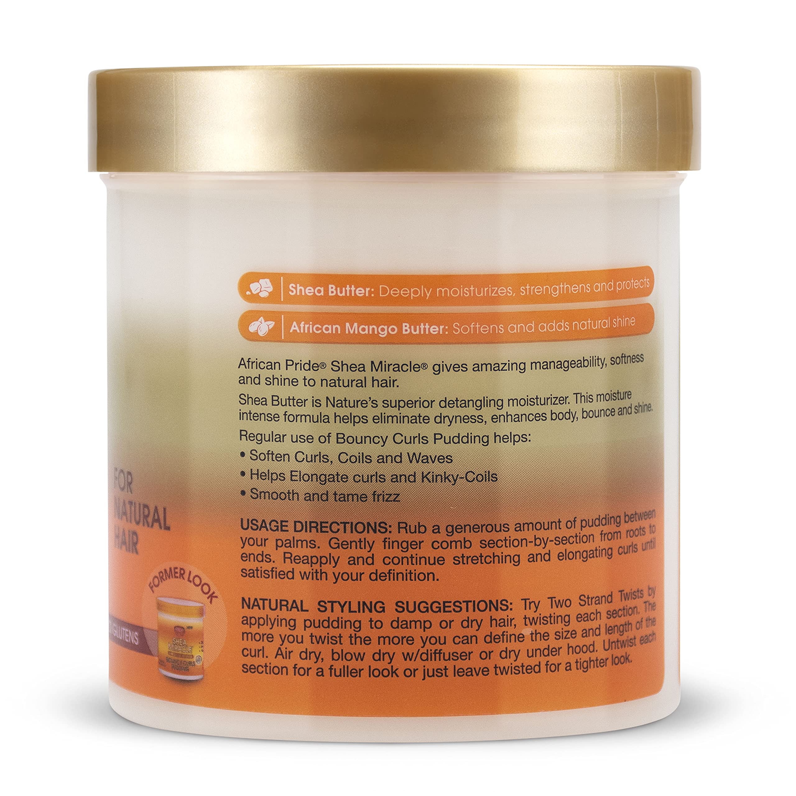 African Pride Shea Miracle Bouncy Curls Pudding (3 Pack) - Define Curls & Tame Frizz, 15 oz