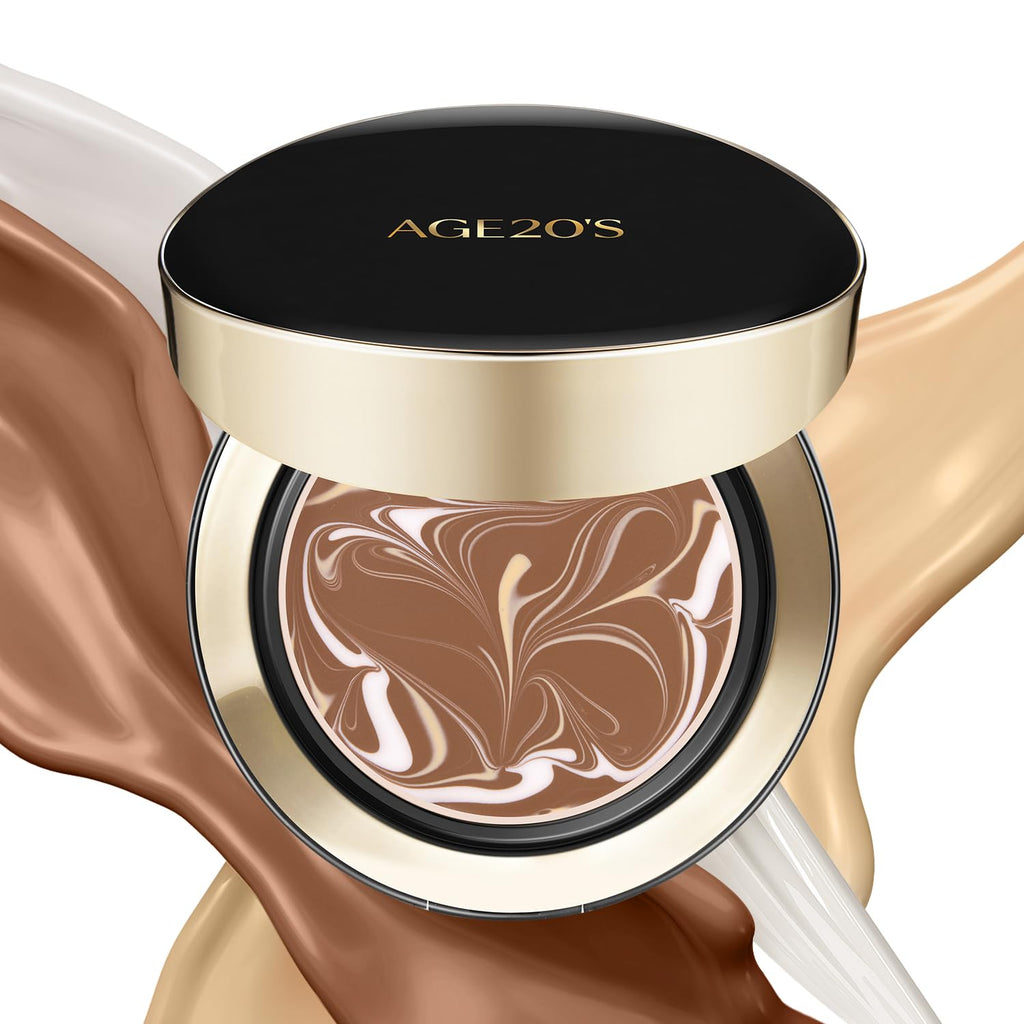 AGE 20's Signature Essence Pact SPF 50+ 35N Cappuccino – Dewy Cream Foundation with Natural Coverage
