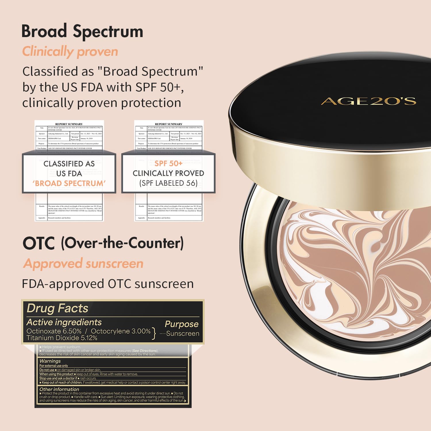 AGE20'S Signature Essence Pact SPF 50+ | 21N Vanilla | Dewy Cream Foundation & Korean Cushion