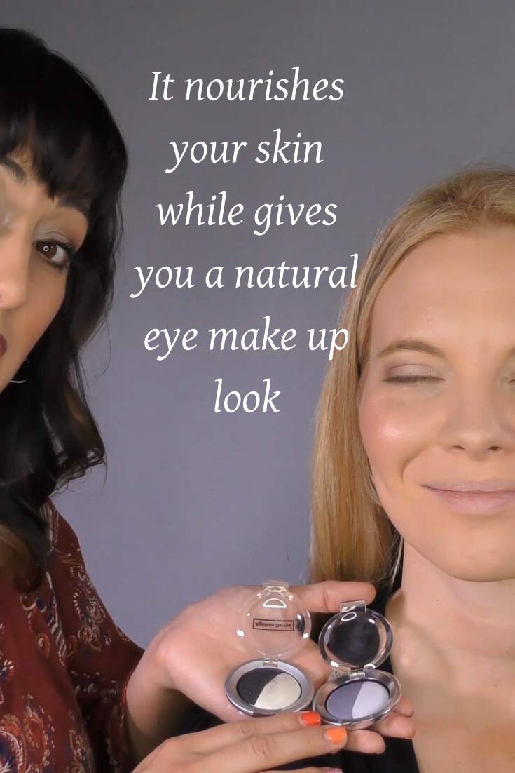 Ageless Derma Creamy Mineral Baked Eyeshadow Duo – Vegan Eye Shadow (Med Taupe + Crystal Beige)