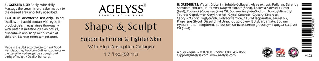 Agelyss Shape & Sculpt Body Cream – Firm, Hydrated Skin (1.7 oz) | Cruelty-Free