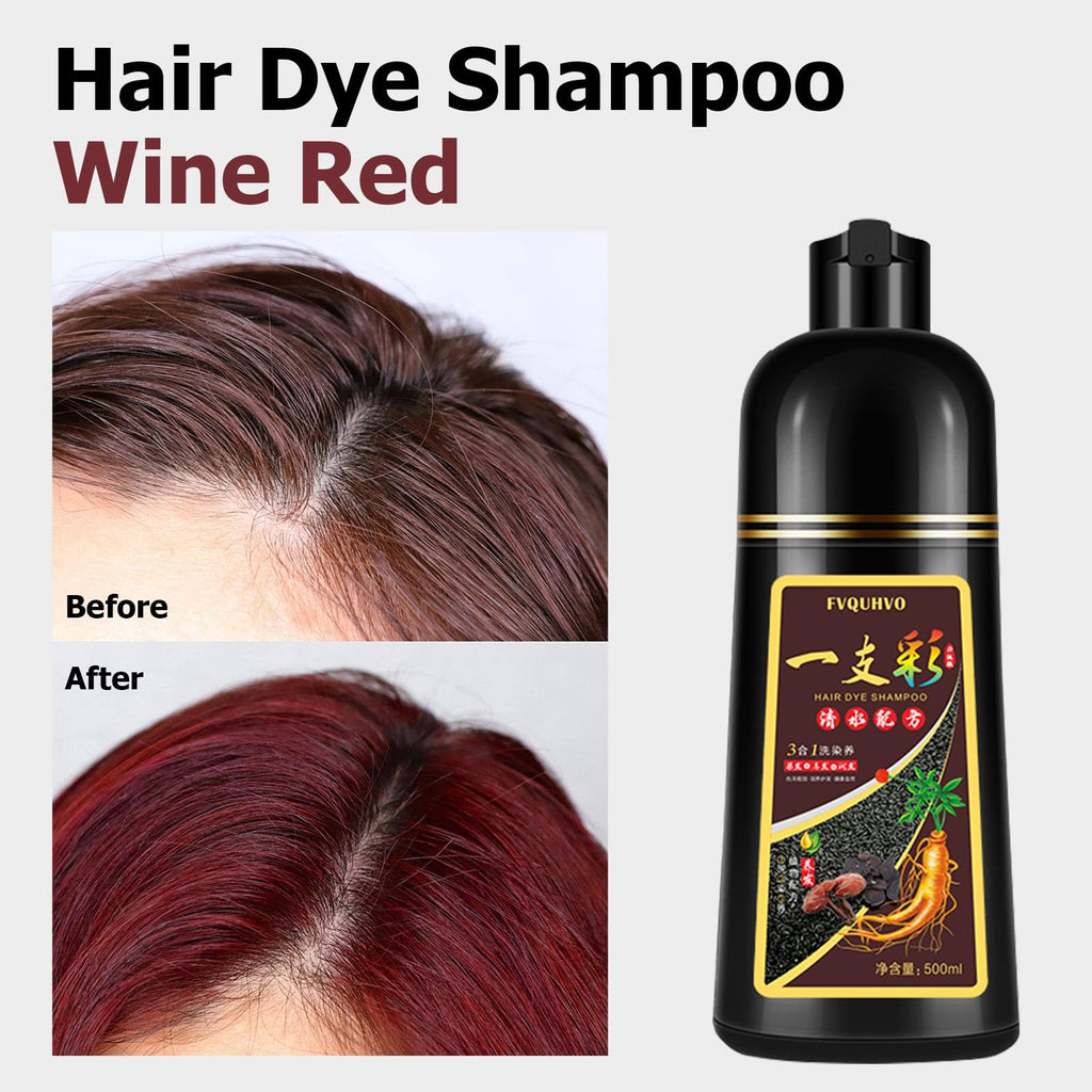 Agthyuve Hair Dye Shampoo 3 in 1 – Wine Red Semi-Permanent Color, Safe & Easy to Use (16.9 fl oz)