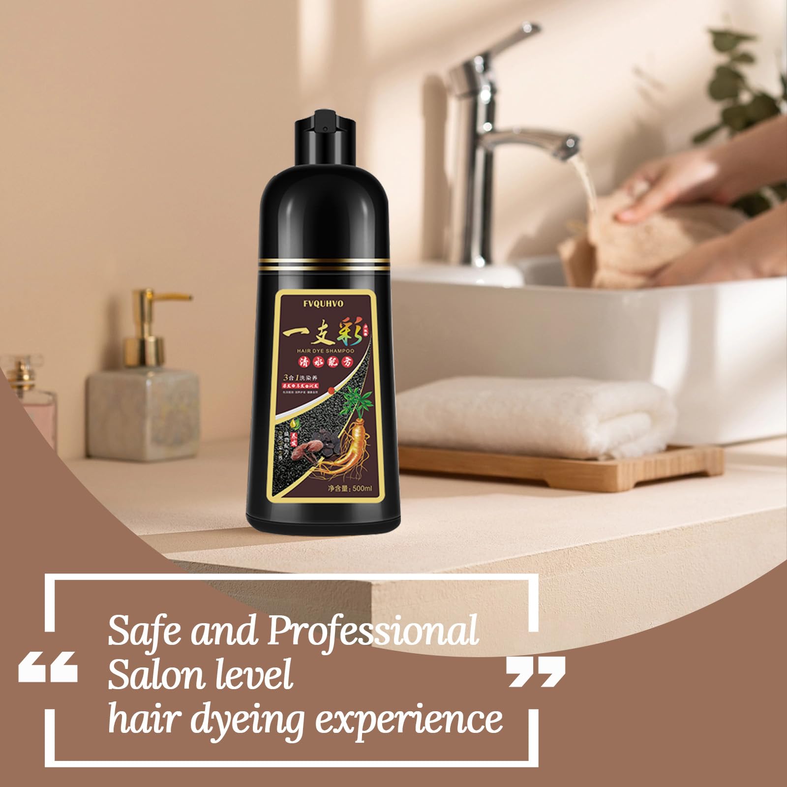 Agthyuve Hair Dye Shampoo 3-in-1 Chestnut Brown – Safe, Easy Color