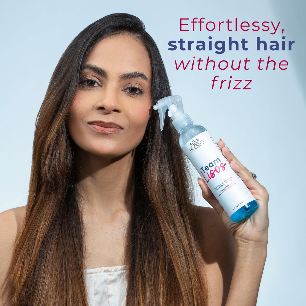 Agua de Cielo Team Lisos Hair Straightening Spray – Dual-Phase Heat Protection, Anti-Frizz