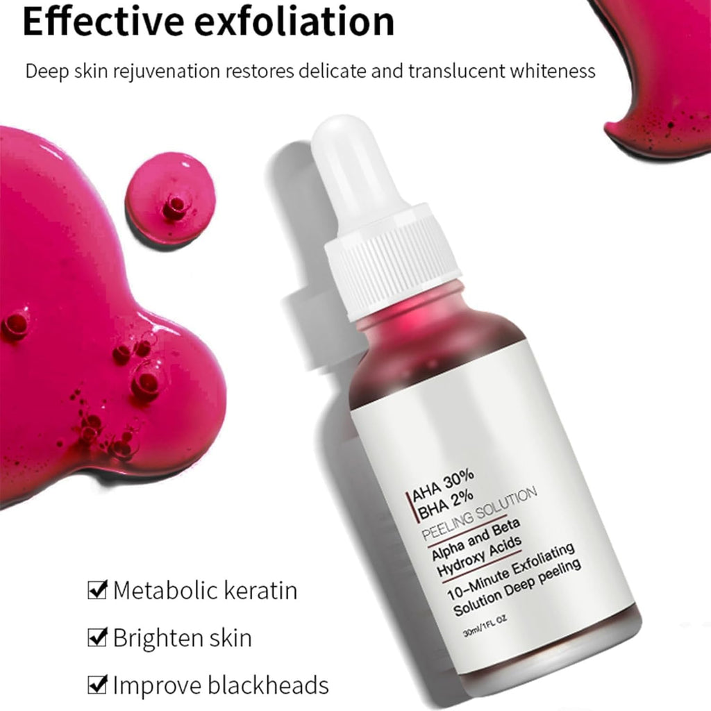 AHA 30% + BHA 2% Peeling Solution — At-Home Facial Exfoliant for Large Pores & Fine Lines (2 x 1.0 fl oz)