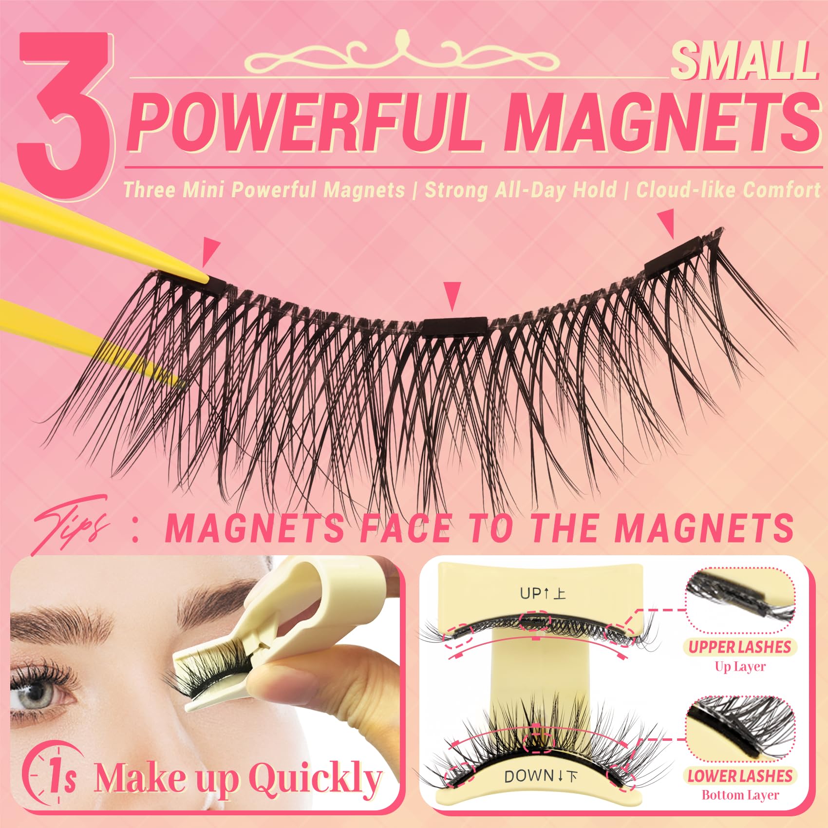 Ahrikiss Magnetic Eyelashes | 1 Pair Reusable Cat Eye Lash Kit (M02)