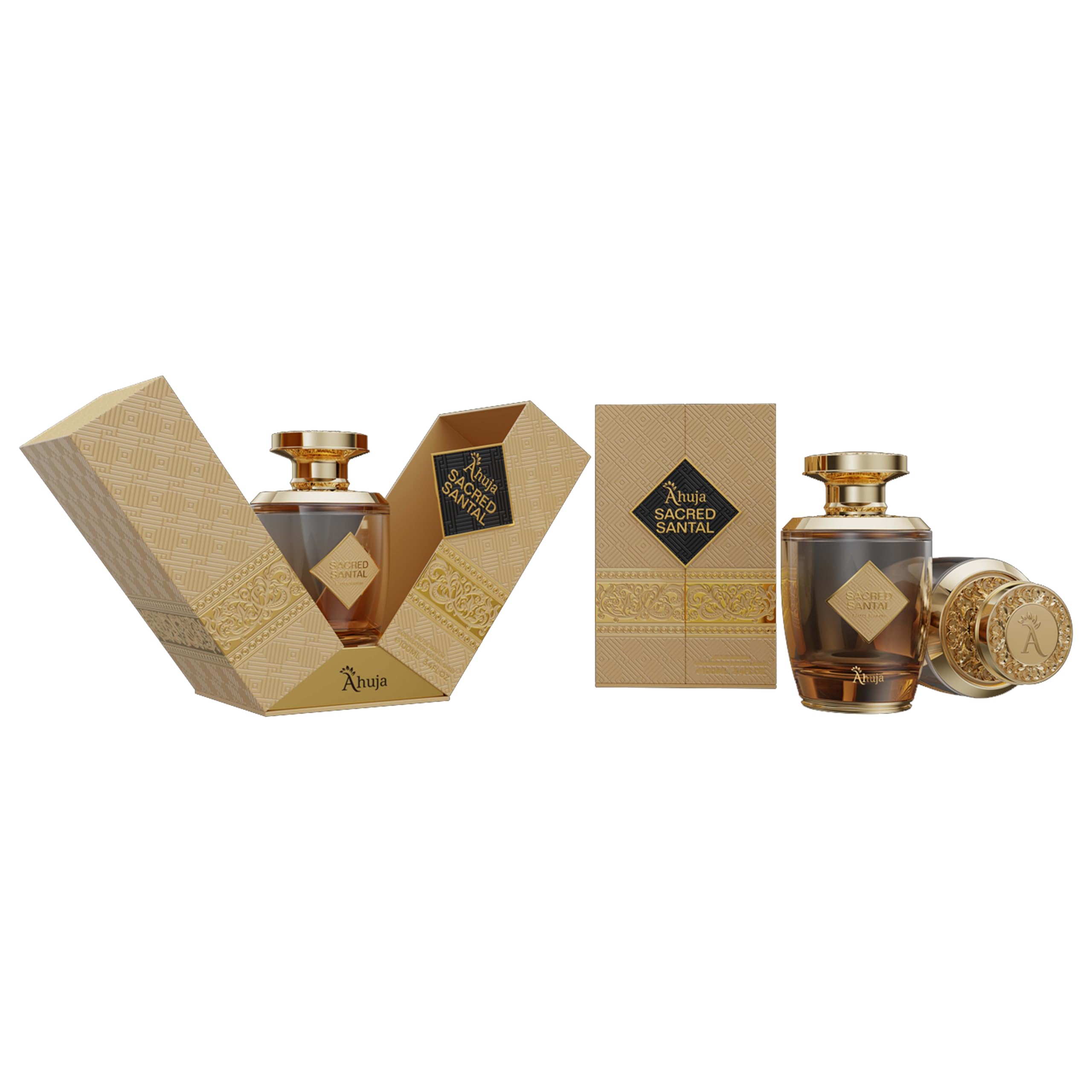 AHUJA Sacred Santal Eau de Parfum - Unisex Sandalwood, Cardamom & Violet Leaves, 3.4 oz