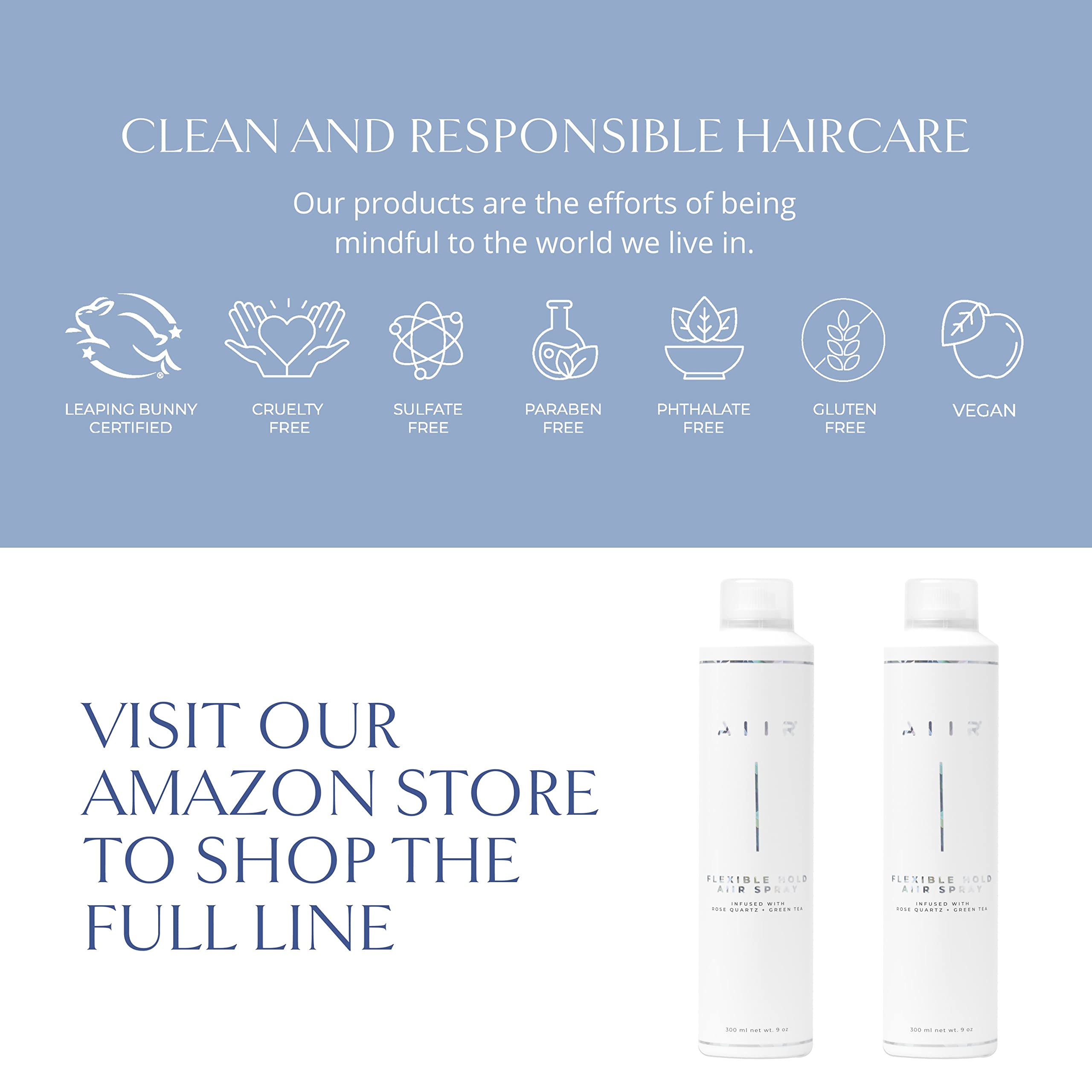 AIIR Flexible Hold Finishing Spray – Light Hold Hairspray with Shine & Humidity Resistance | 2.5 oz