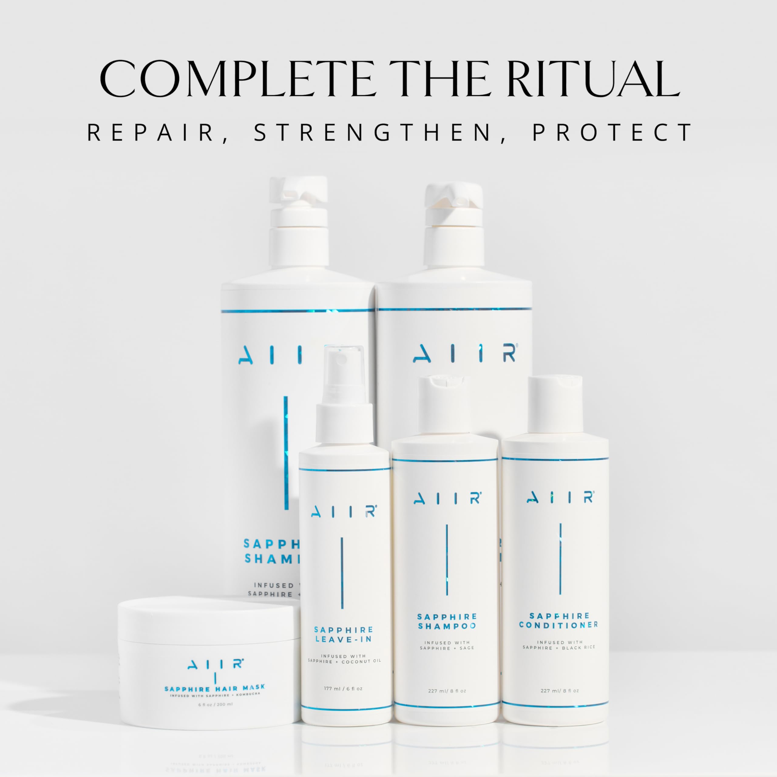 AIIR Sapphire Shampoo – Crystal Infused, Vegan, Sulfate-Free, Color-Safe (8 oz)