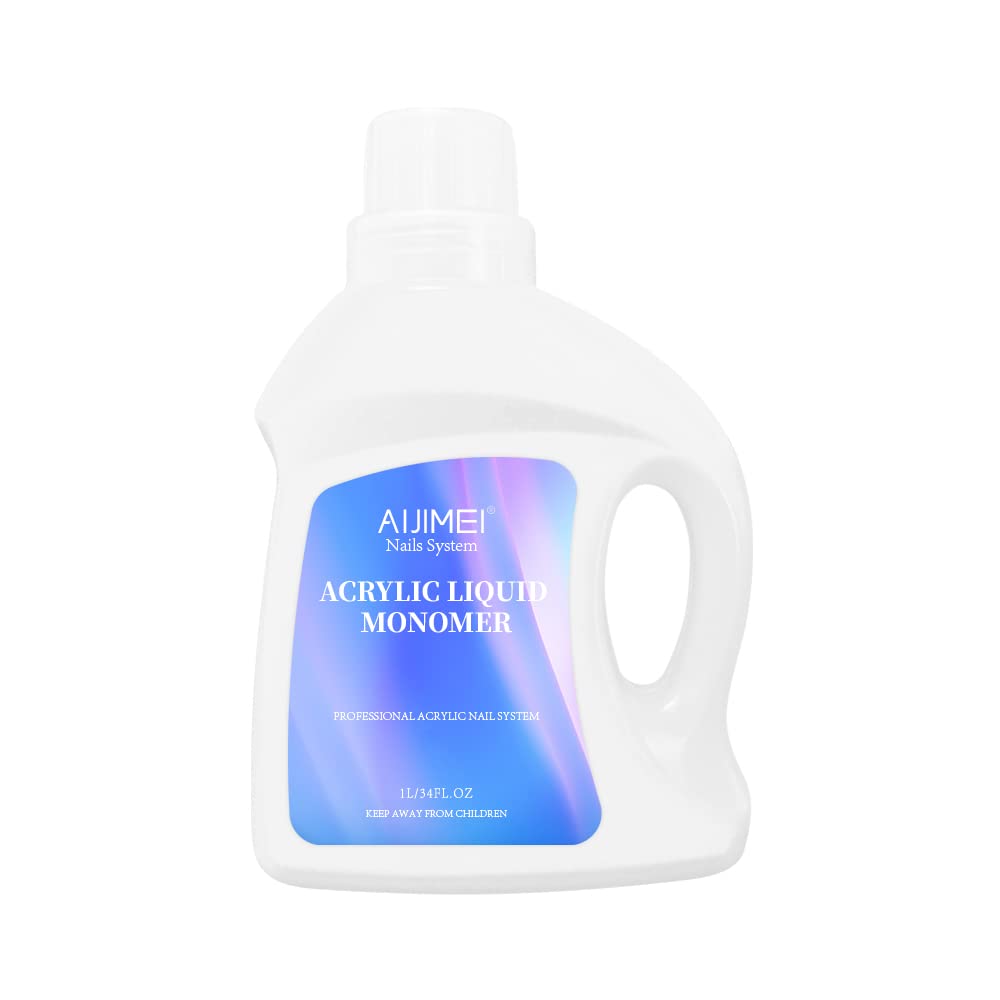 AIJIMEI Acrylic Liquid Monomer 1L – Clear, Non-Yellowing Bond for Nails