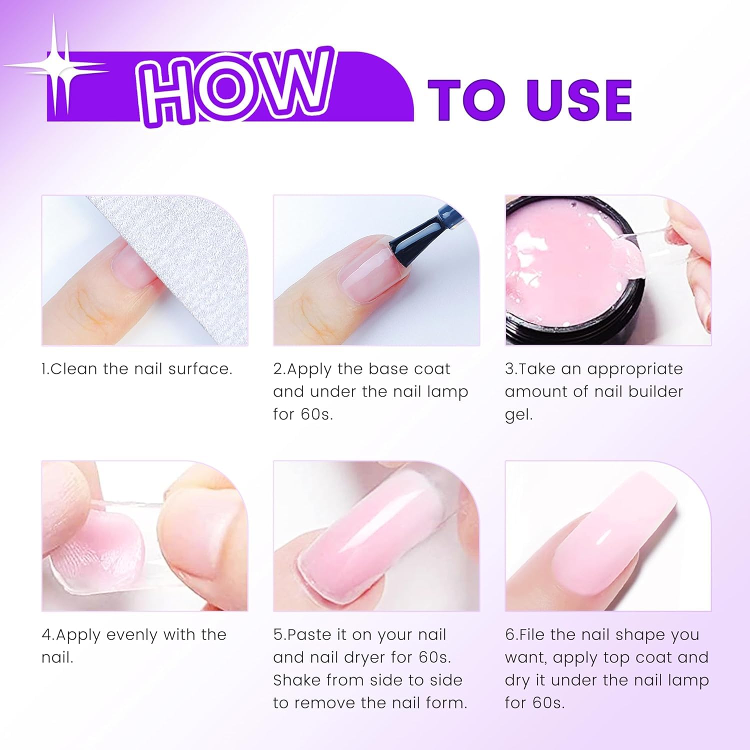 AIJIMEI Solid Builder Gel Kit – 15ml 4-in-1 Nail Extension Gel with Tools (UV/LED)