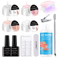 AIJIMEI Solid Builder Gel Kit – 15ml 4-in-1 Nail Extension Gel with Tools (UV/LED)