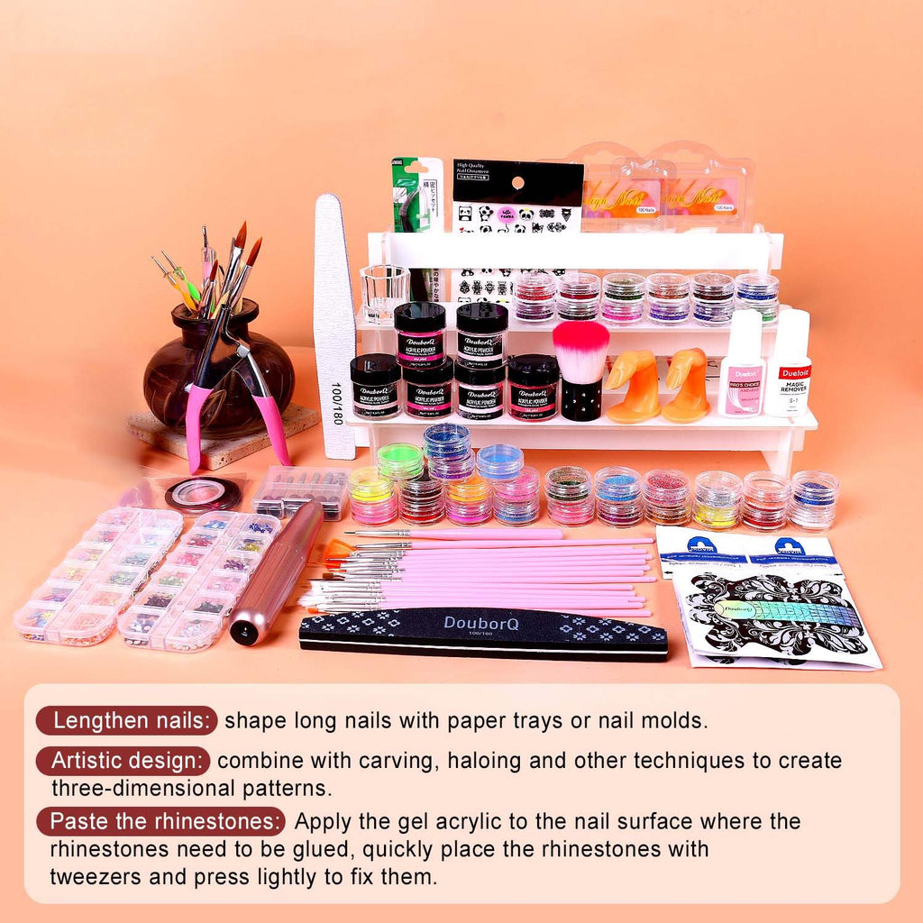 AILALUO Acrylic Nail Kit for Beginners — All-in-One Starter Set with Drill Lamp