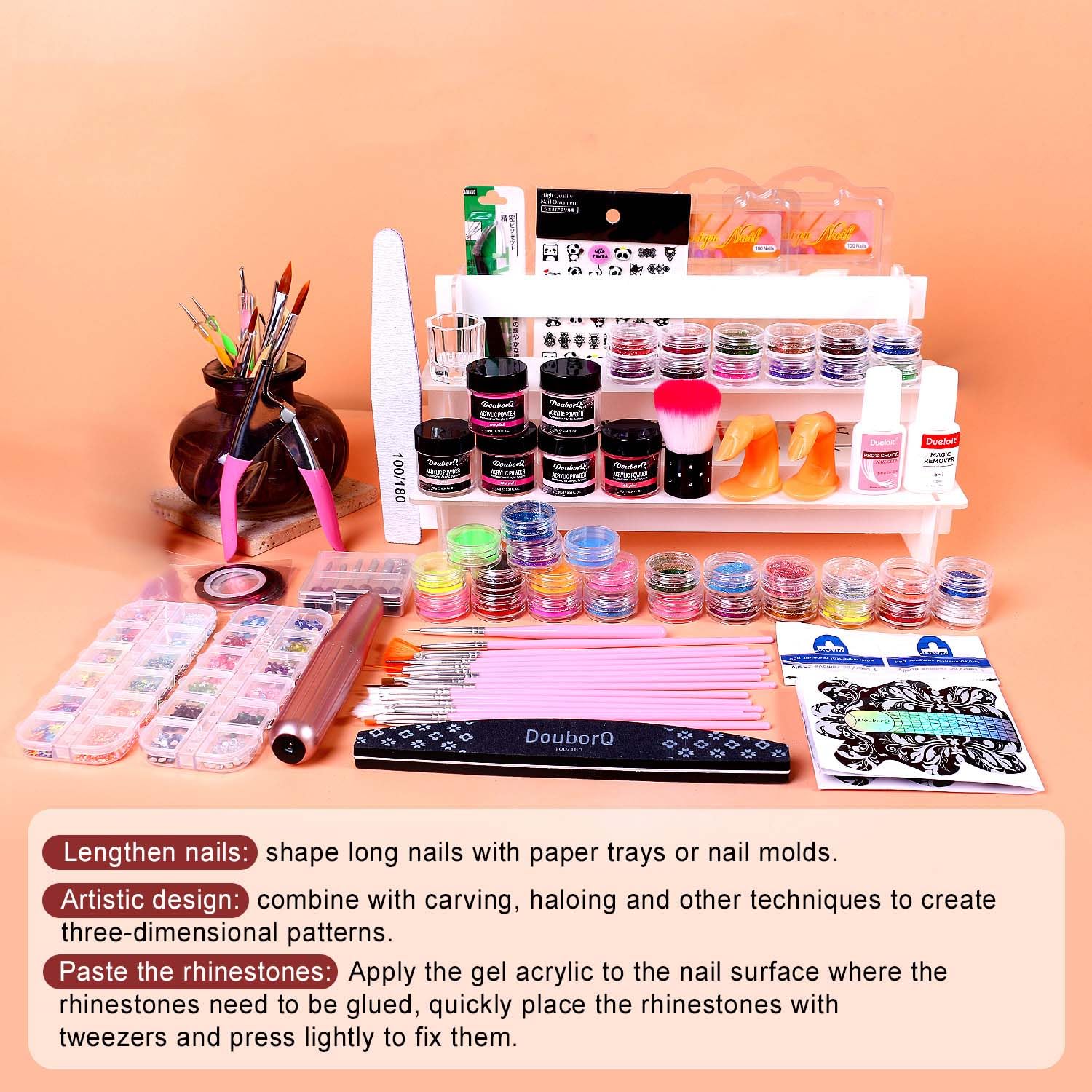 AILALUO Acrylic Nail Kit for Beginners — All-in-One Starter Set with Drill Lamp