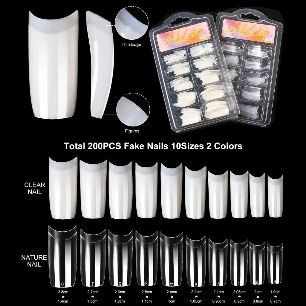 AILALUO Acrylic Nail Kit - Clear, White & Pink Powders with Tools for Home & Salon