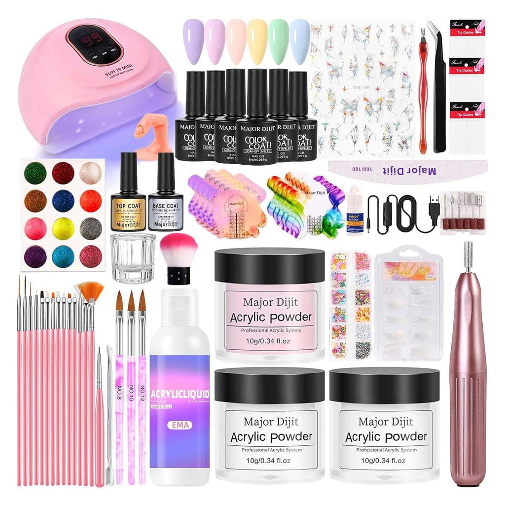 AILALUO Nail Kit Acrylic Set – Beginner-Friendly Gel Polish, UV Lamp & Nail Art Tools