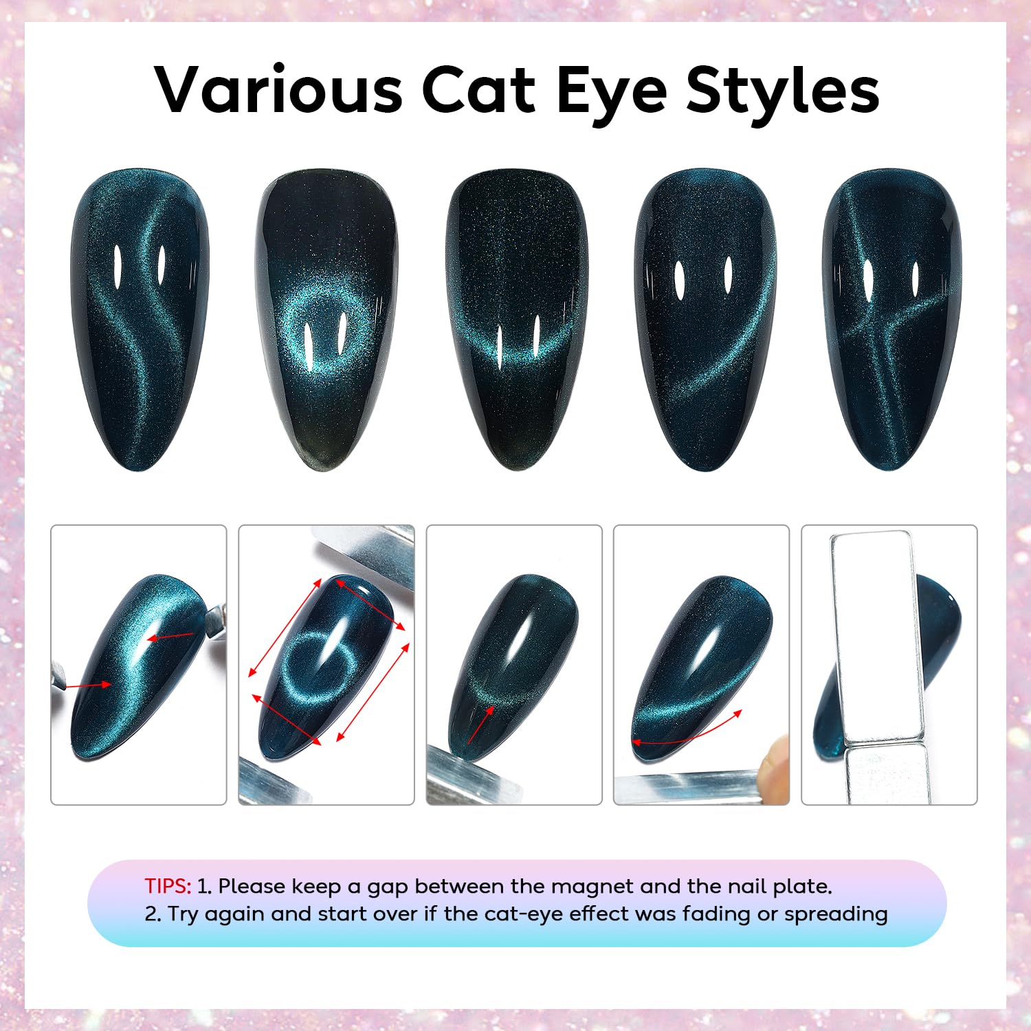 AIMEILI Cat Eye Gel Nail Polish Kit – 6x10ml, HEMA-Free, Vegan & Cruelty-Free