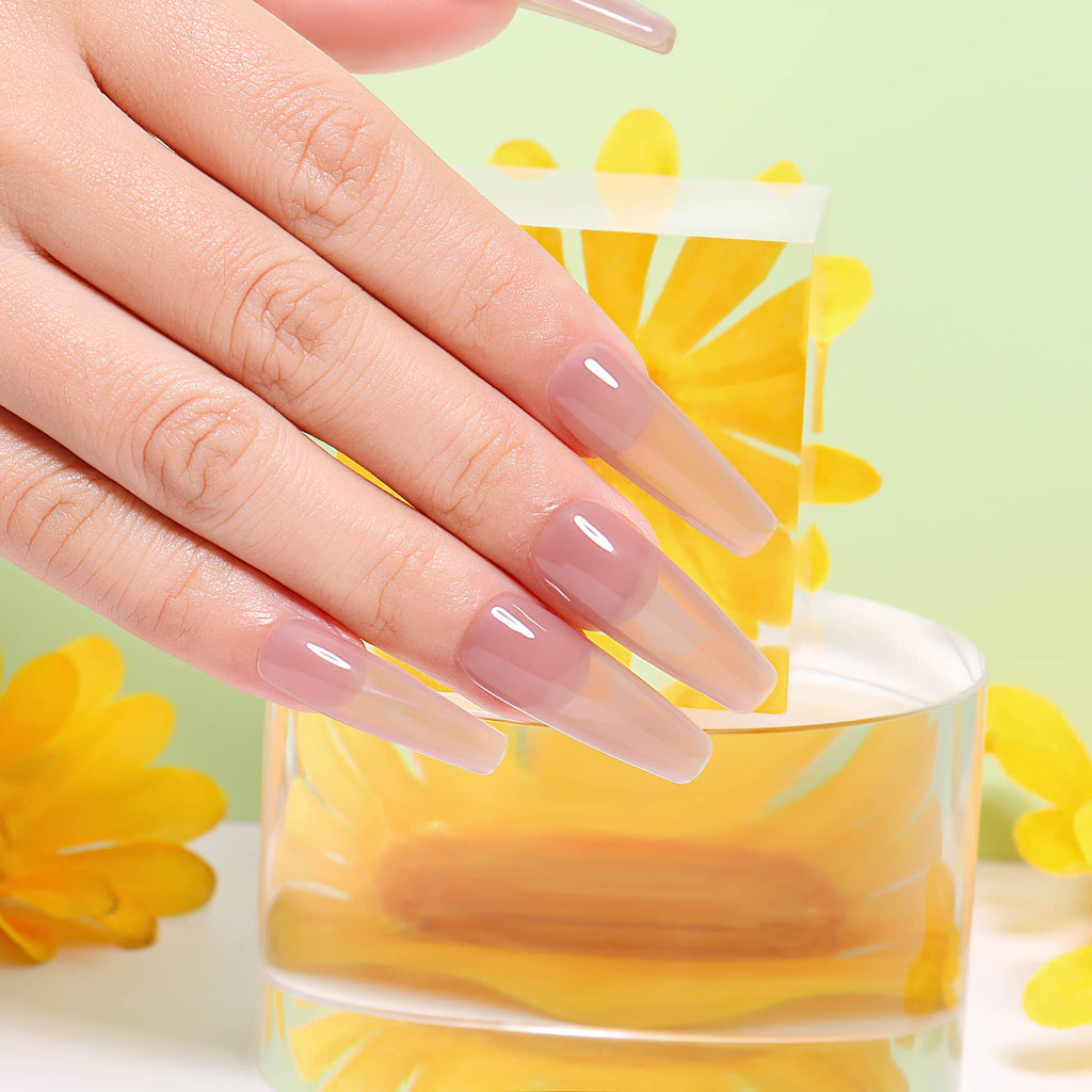 AIMEILI Transparent Icy Jelly Gel Nail Polish Kit – HEMA-Free, 4×10ml, UV/LED Cure