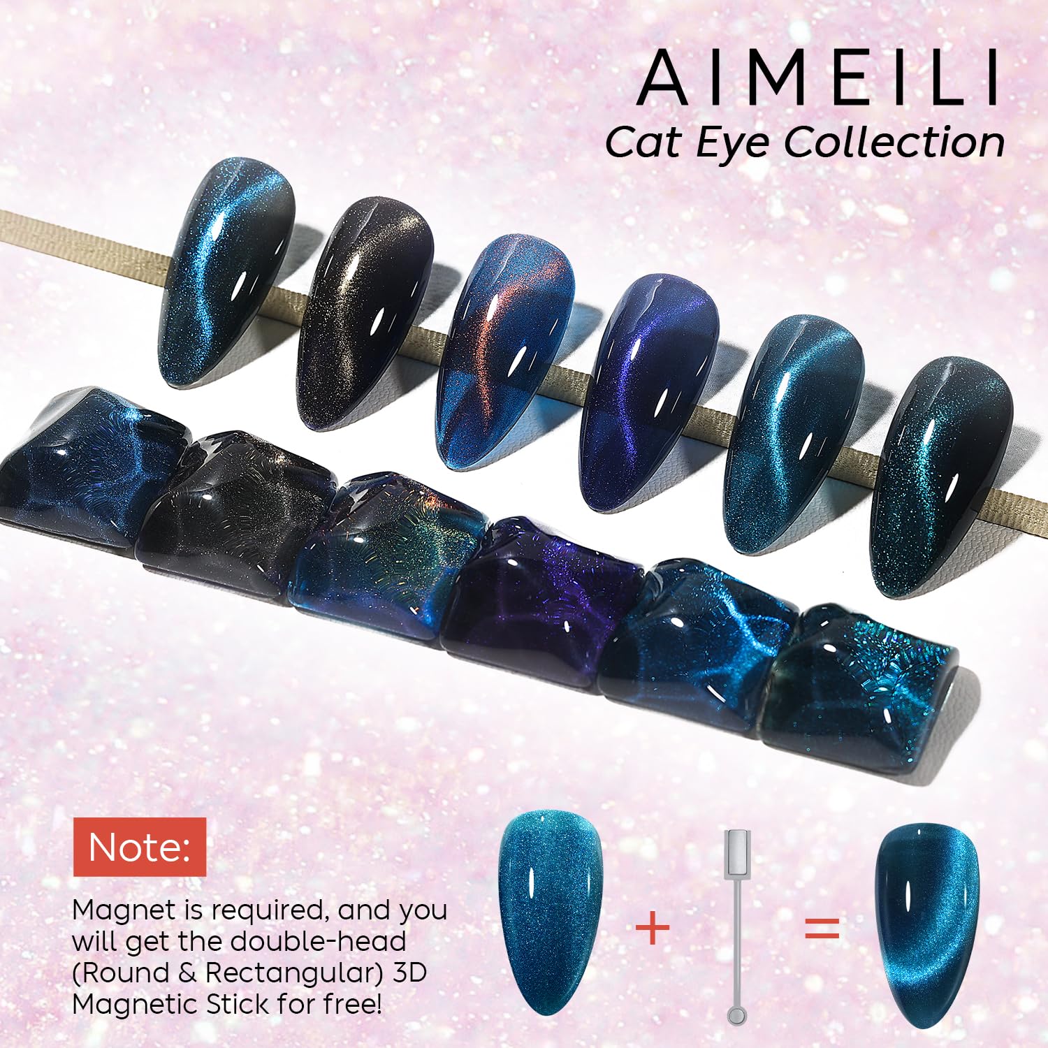 AIMEILI Cat Eye Gel Nail Polish Kit – 6x10ml, HEMA-Free, Vegan & Cruelty-Free