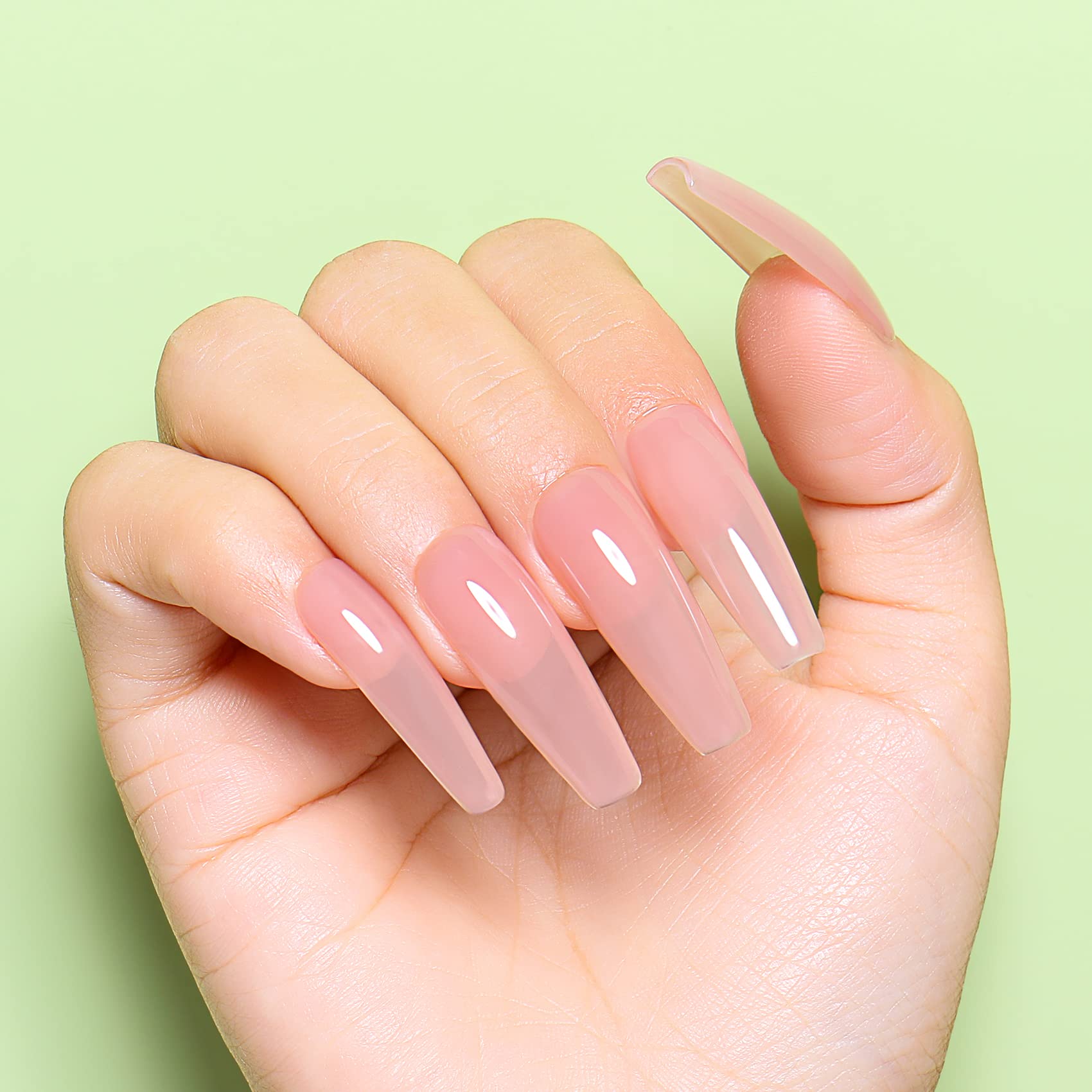 AIMEILI Transparent Icy Jelly Gel Nail Polish Kit – HEMA-Free, 4×10ml, UV/LED Cure