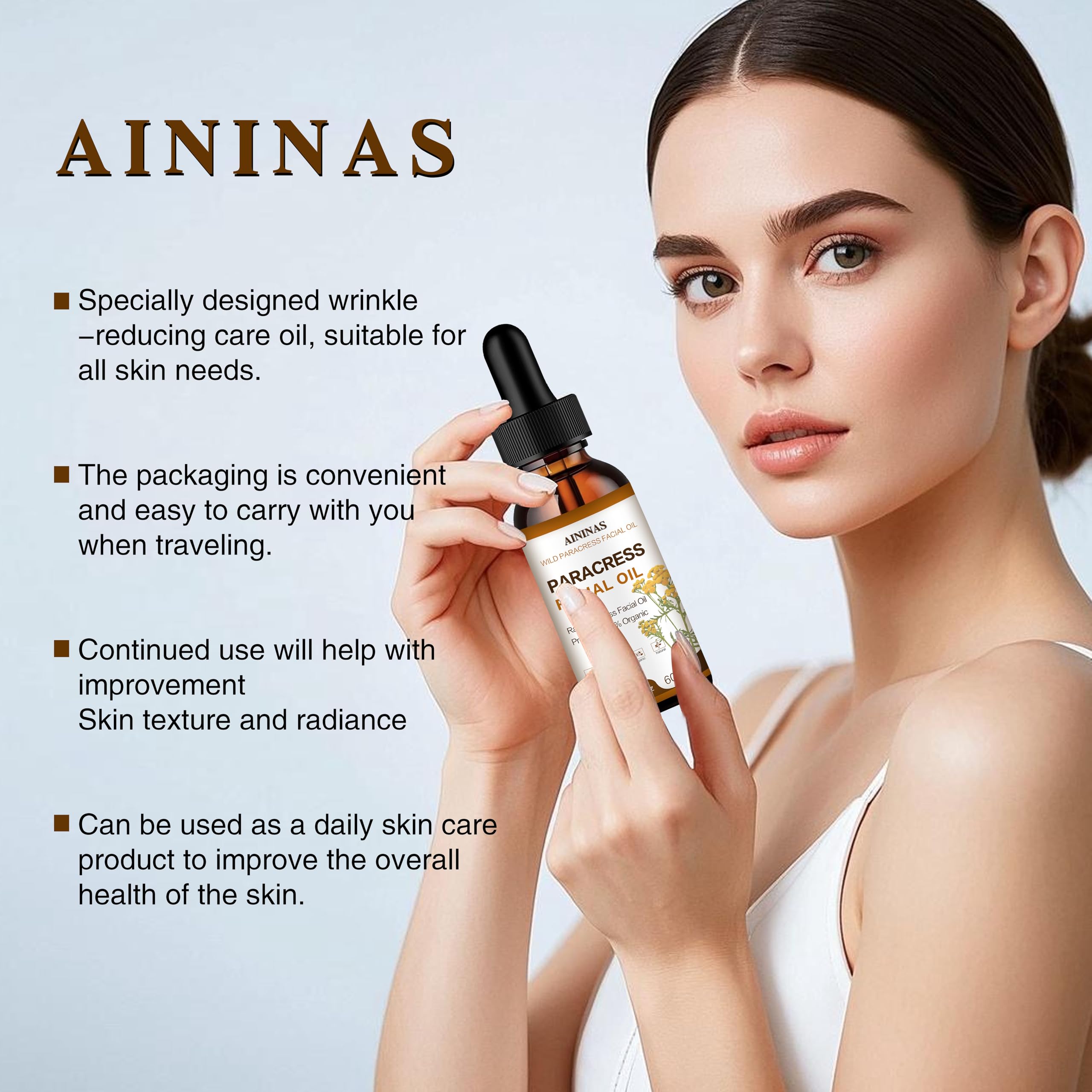 AIninas Paracress Facial Oil – Organic Anti-Aging Serum for All Skin Types
