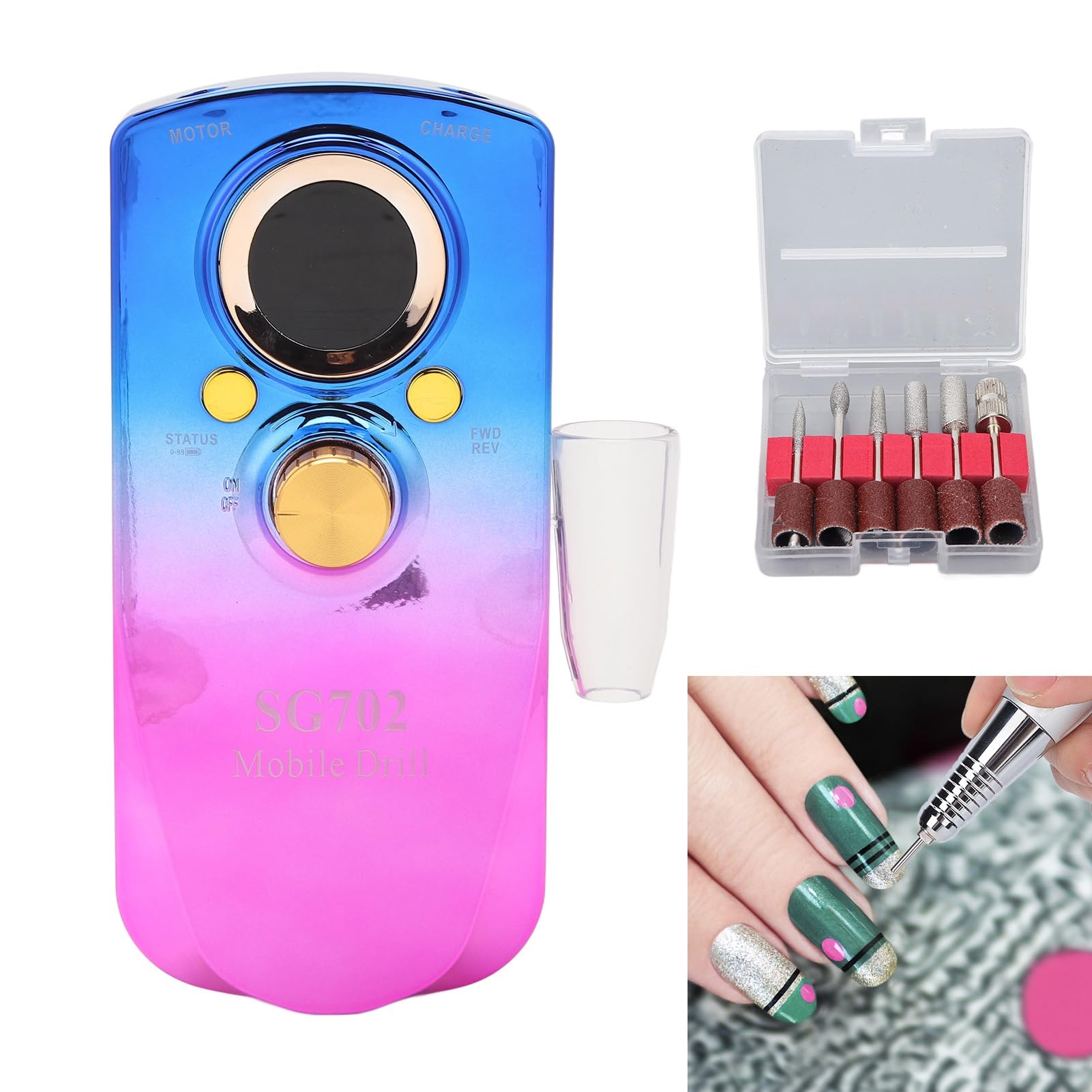 Airshi 35000RPM Nail Drill — Portable USB Nail Polishing & Shaping (CW/CCW, 100-240V)