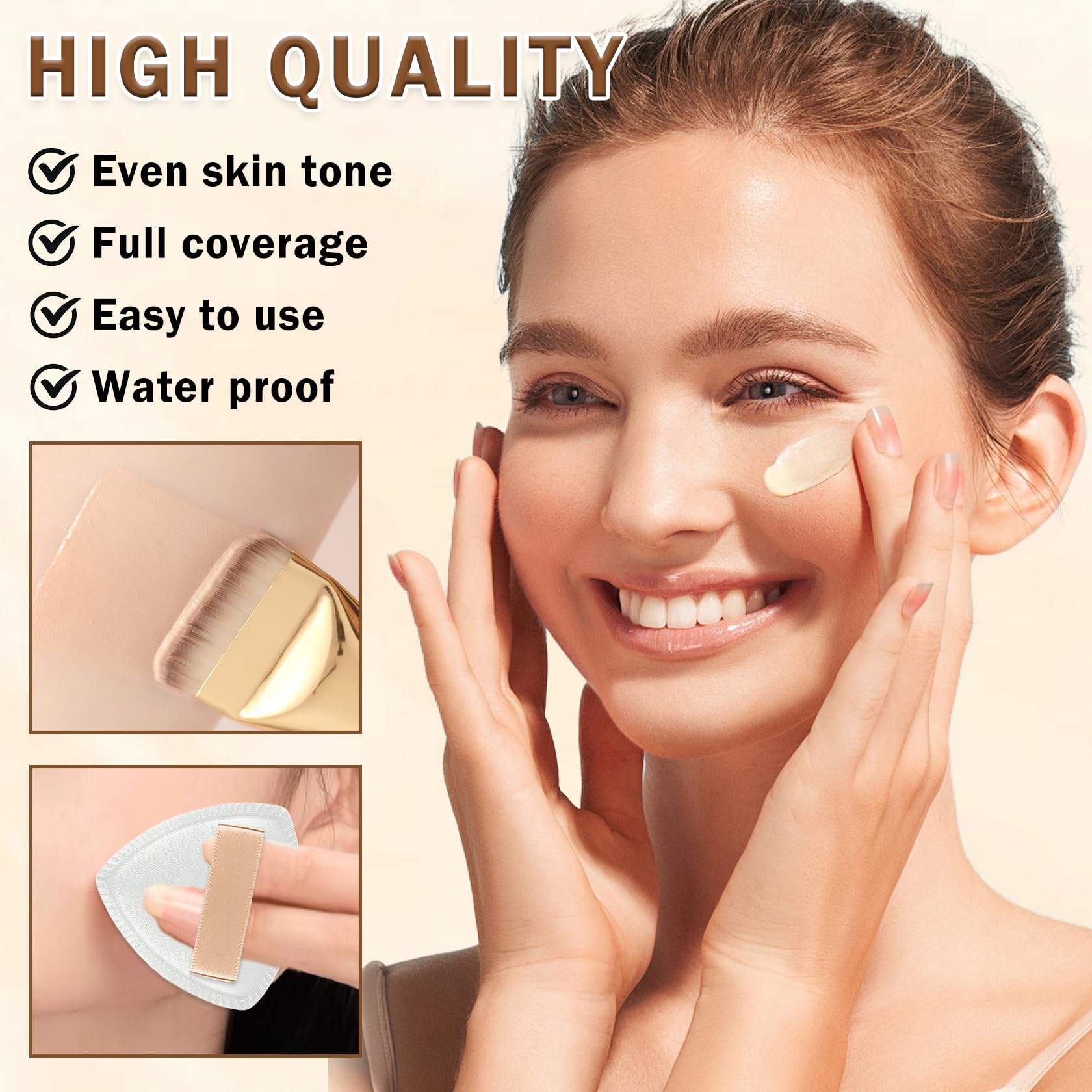 AIUEO Airbrush Foundation Spray for Mature Skin – Lightweight Full Coverage, Natural Matte Finish, Shade 05 Light