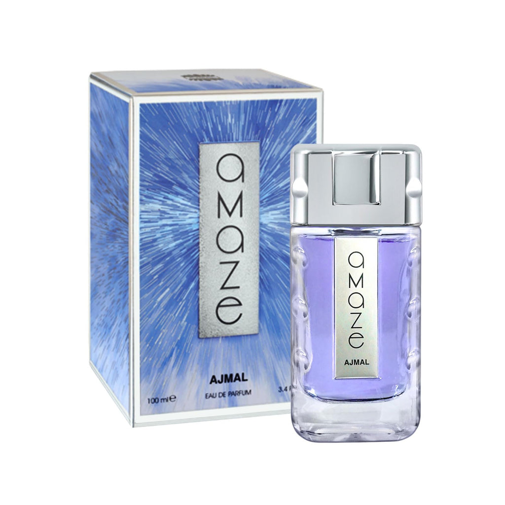 Ajmal Amaze Eau de Parfum for Men — Long-Lasting Woody Citrus & Musky Cologne (100 ml)