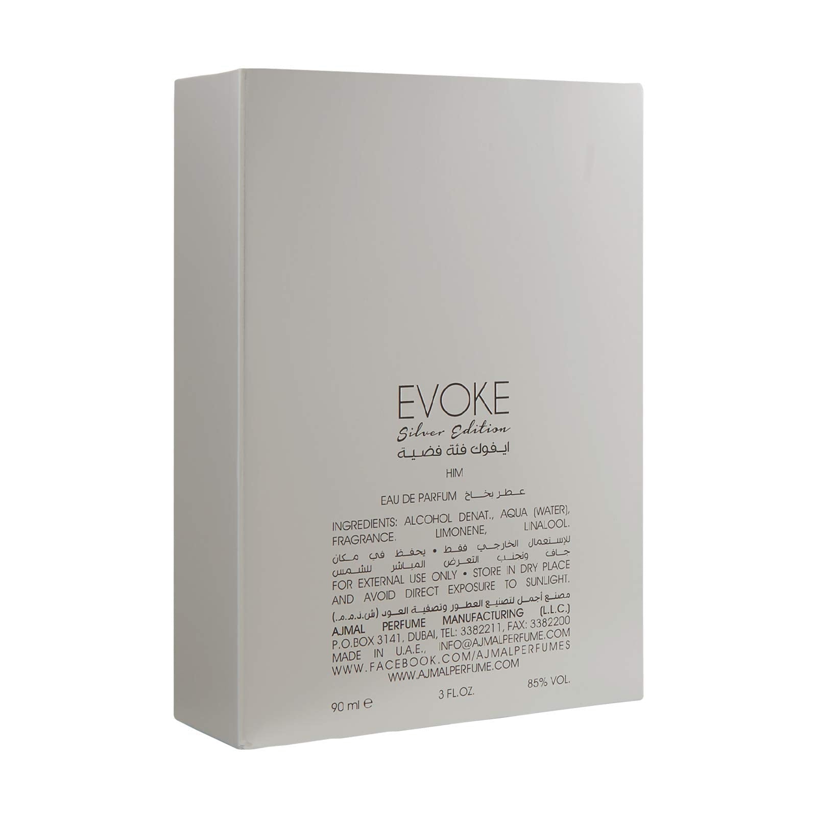 Ajmal Evoke Silver Edition Him EDP 90ml – Long-Lasting Woody Citrus Fragrance for Men