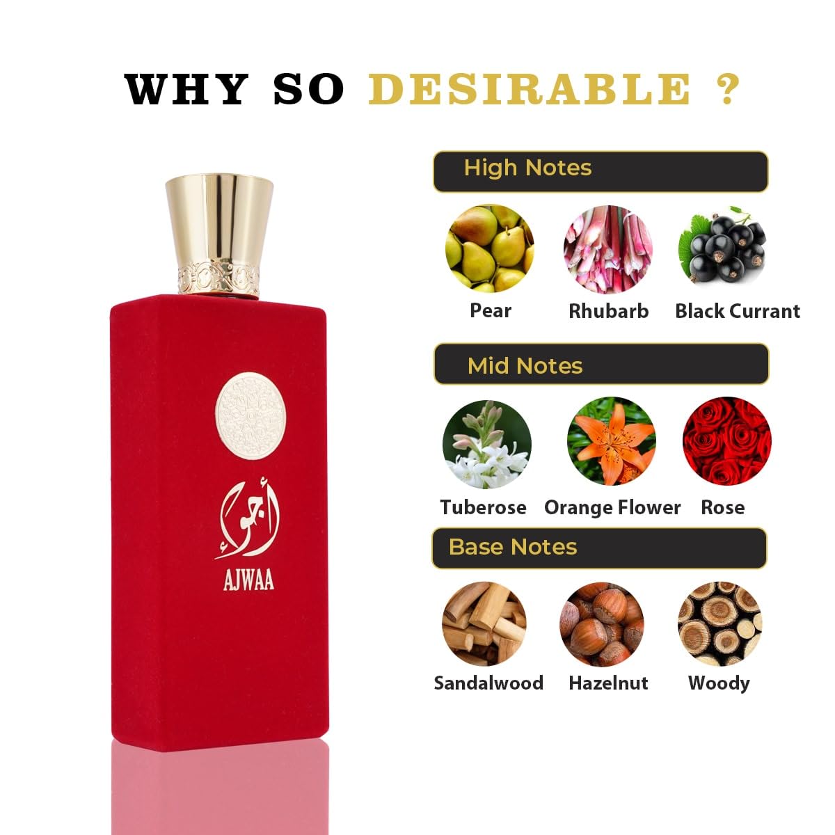 AJWAA Concentrated Red Women’s Cologne – 3.4 Fl Oz / 100 ml Eau de Parfum Spray