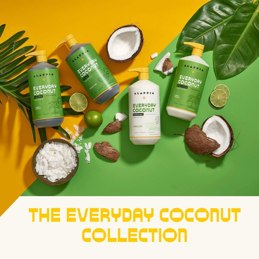 Alaffia Everyday Coconut Conditioner 2-Pack – Moisturizing Coconut Oil & Ginger for Normal to Dry Hair (32 oz)