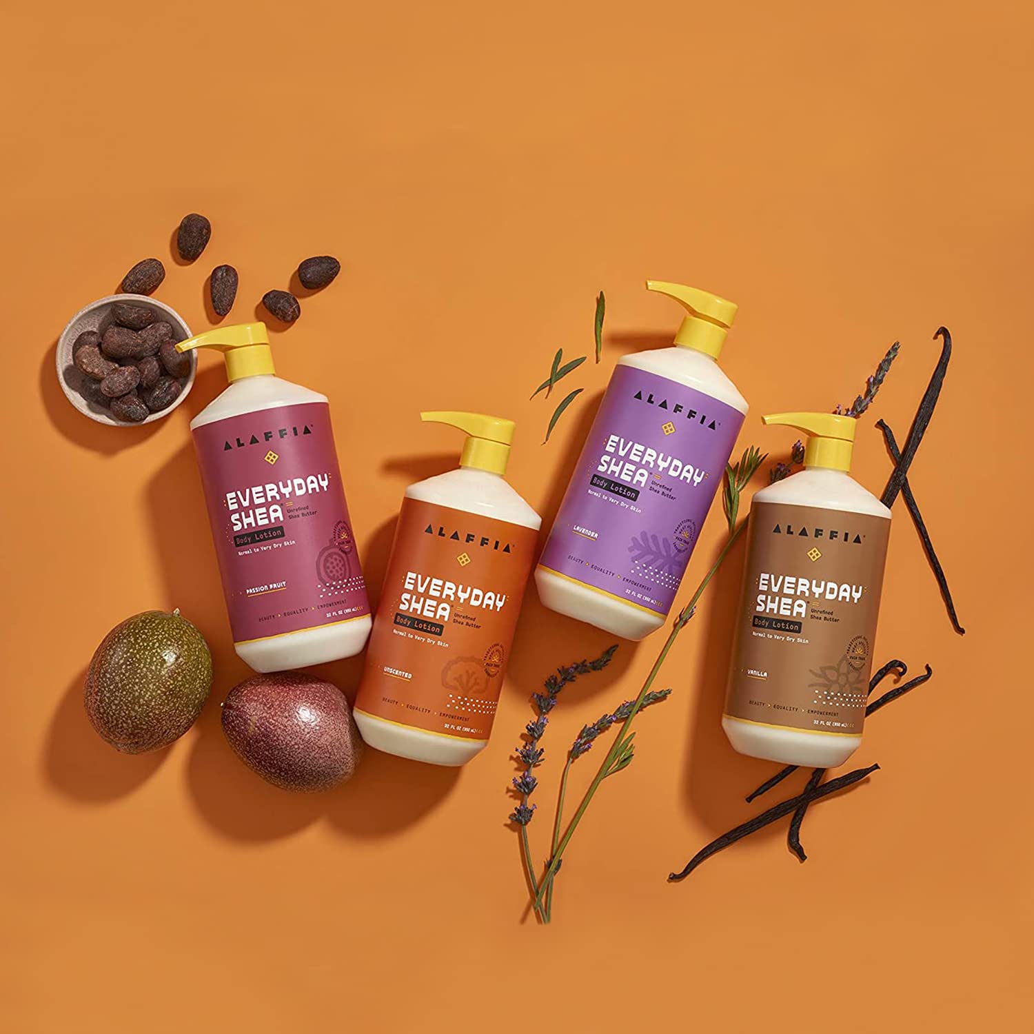 Alaffia EveryDay Shea Body Lotion | Calming, Cruelty-Free, Fair Trade Shea Butter & Neem (16 oz)