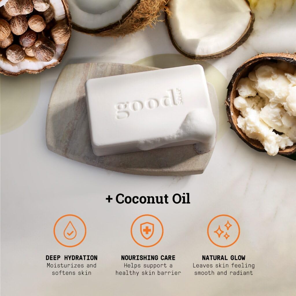 Alaffia Good Soap 3-Pack (Lavender, Peppermint & Coconut) – Long-Lasting, Triple-Milled with Fair Trade Shea Butter