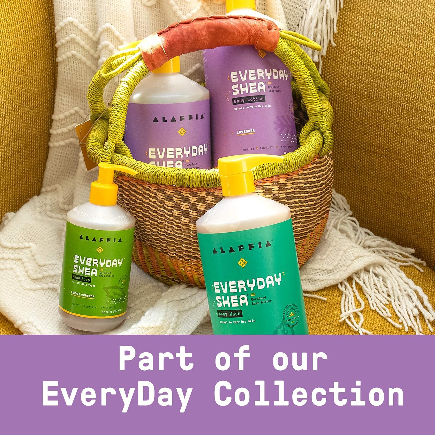 Alaffia EveryDay Shea Lavender Shampoo 2-Pack – Sulfate-Free Moisturizing Shampoo with Shea Butter & Coconut Oil, 32 oz ea
