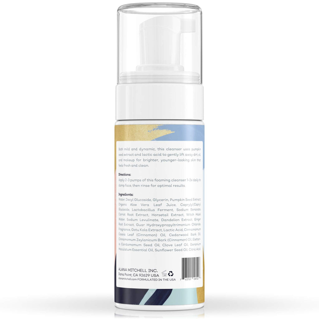 Alana Mitchell Pumpkin Acne Face Wash – Foaming Cleanser for Clearer, Brighter Skin (6 oz)